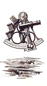sextant and reflection stock